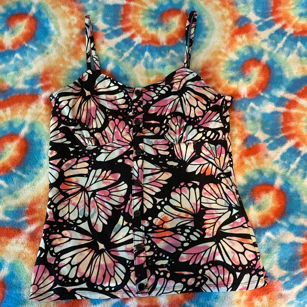 Butterfly Noodle Strap Tank Top